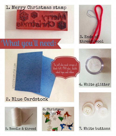 What you'll need for Snowman Card