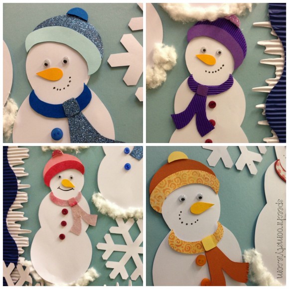 snowman bulletin board collage 2